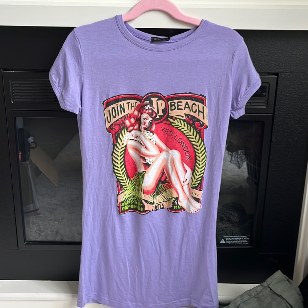 YES LONDON lilac t-shirt size small